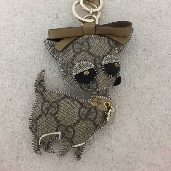 Authentic Gucci Key Ring GG Cat Light Brown - Picture 2 of 8